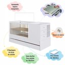 Ver imagem 4 de Berço para Quarto Infantil 2 em 1 Conversível com Cama Auxiliar 194 cm Branco