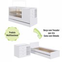 Ver imagem 5 de Berço Cama Multifuncional Evolutivo com Cama Auxiliar e Cômoda Branco - Completa Móveis