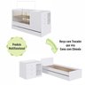 Berço para Quarto Infantil 2 em 1 com Cama Auxiliar 194 Cm Cor:branco - 2