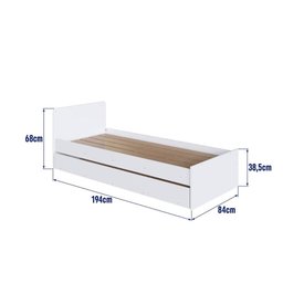 Berço Cama Multifuncional + Cama Auxiliar sem Colchão Linha Bb Branco Bb023 Completa Móveis - 8