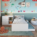 Ver imagem 3 de Berço Cama Multifuncional Evolutivo com Cama Auxiliar e Cômoda Branco - Completa Móveis