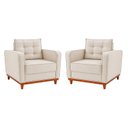 Ver imagem 2 de Kit 2 Poltronas Luxo Sala de Estar Bouclé Samuel