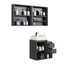 Ver imagem 2 de Armários Modulares de Banheiro Crart-CON021 5 Portas MDP 120cm Grafite Multimóveis