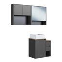 Ver imagem 6 de Armários Modulares de Banheiro Crart-CON021 5 Portas MDP 120cm Grafite Multimóveis