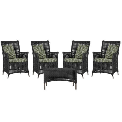 4 Poltronas e 1 Mesa Igapó em Alumínio Pintura Marrom Corda Náutica Estofado 5