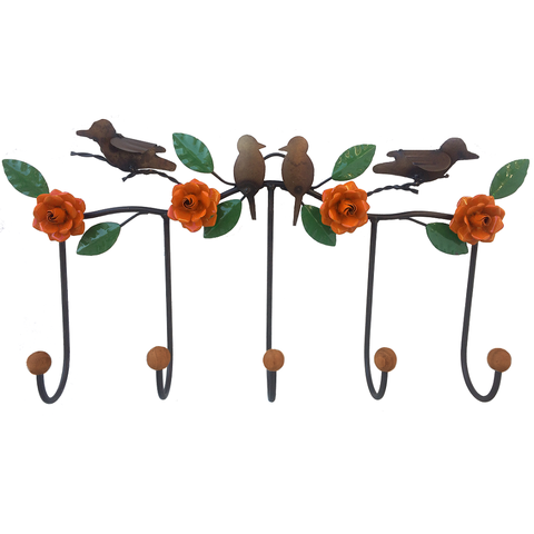 Lindo Cabide Decorativo com Flores de Ferro Ideal para Ambiente Rustico Libertas Rosas Artesanato Ro