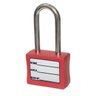 Cadeado de Bloqueio 35/50 - Vermelho Haste de Aço - Papaiz - 2