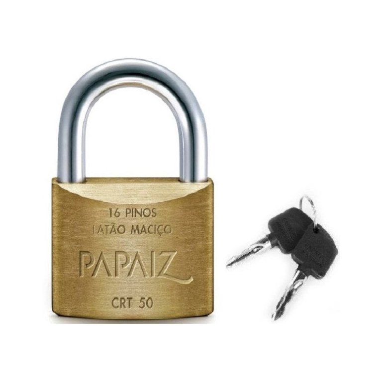Cadeado CRT com Chave Tetra - 50mm - Papaiz