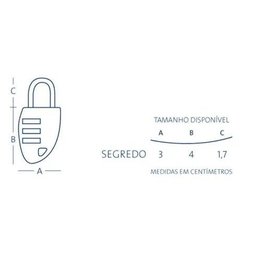 Cadeado de Segredo Cs23 - 30mm - Preto - Papaiz - 2