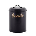 Ver imagem 1 de Porta Biscoitos de Aço Inoxidável com Tampa Estilo Retrô - Preto - 13x17cm