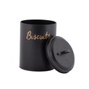 Ver imagem 2 de Porta Biscoitos de Aço Inoxidável com Tampa Estilo Retrô - Preto - 13x17cm