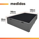 Ver imagem 3 de Cama Box com Baú Casal 1,38m em Revestimento Sintético Courino Prata Prince