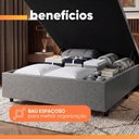 Ver imagem 4 de Cama Box com Baú Casal 1,38m em Revestimento Sintético Courino Prata Prince