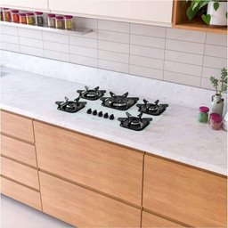 Cooktop À Gás Mueller 5 Bocas Tripla Chama Mesa Vidro Branco - Bivolt - 2