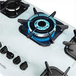 Cooktop À Gás Mueller 5 Bocas Tripla Chama Mesa Vidro Branco - Bivolt - 4