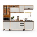 Ver imagem 3 de Cozinha Modulada com Aéreo Basculante 5 Peças 260cm Ravena Poliman Móveis