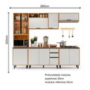 Ver imagem 2 de Cozinha Modulada com Aéreo Basculante 5 Peças 260cm Ravena Poliman Móveis