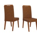 Ver imagem 6 de Conjunto para Sala de Jantar 6 Cadeiras Carvalho Marrom/Mel/Off White