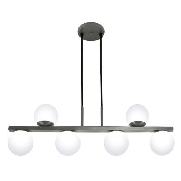 Pendente Jabuti UP na Cor Prata com Globos Brancos Fosco para 6 Lâmpadas G9 de LED - JABUTIUP- - 1