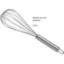 Ver imagem 1 de Batedor De Ovos Fouet Profissional Prateado De Aço Inox 27cm