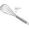 Batedor De Ovos Fouet Profissional Prateado De Aço Inox 27cm - 1