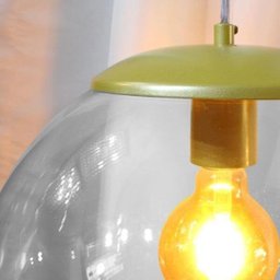 Pendente Glass na Cor Dourado com Globo Transparente Ø35cm para 1 Lâmpada E27 Bivolt - Glass- - 4