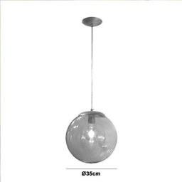 Pendente Glass na Cor Dourado com Globo Transparente Ø35cm para 1 Lâmpada E27 Bivolt - Glass- - 6