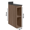 Ver imagem 3 de Balcão Kali 200x850x500 Nicho com Tampo 25mm Nicioli