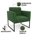 Ver imagem 4 de Kit 1 Sofá Namoradeira e 1 Poltrona Elisa Suede Base Metálica Industrial Preto - D'Rossi Cor Verde