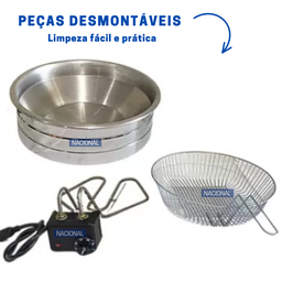 Fritadeira Elétrica Industrial Residencial 5l 110v Tacho Redondo Salgado Frango Pastel Loja Nacional - 6