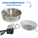 Ver imagem 6 de Fritadeira Elétrica Industrial Residencial 5l 110v Tacho Redondo Salgado Frango Pastel Loja Nacional