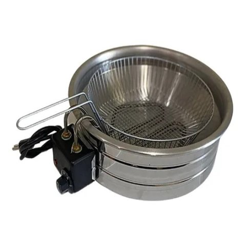 Fritadeira Elétrica Industrial Residencial 5l 110v Tacho Redondo Salgado Frango Pastel Loja Nacional