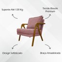 Ver imagem 3 de Kit 2 Poltronas Decorativas Reforçadas Shine para Sala Recepção Escritório Tecido Bouclé Premium