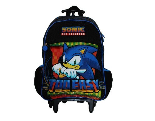 Mochila Infantil De Rodinhas Sonic Original + Estojo Simples - 2