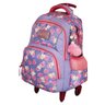 Mochila Escolar Rodinhas Feminina Infantil Média Coração H1 Violeta bb - 2