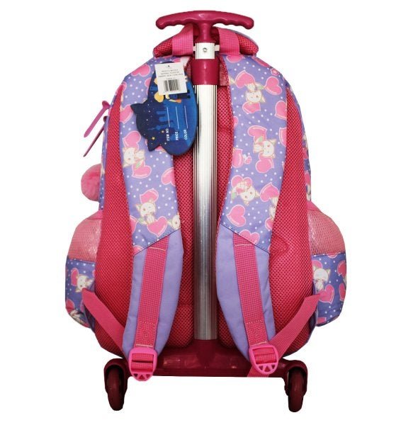 Mochila Escolar Rodinhas Feminina Infantil Média Coração H1 Violeta bb - 4