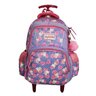 Mochila Escolar Rodinhas Feminina Infantil Média Coração H1 Violeta bb - 1