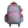 Mochila Escolar Rodinhas Feminina Infantil Média Coração H1 Verde-claro bb - 1