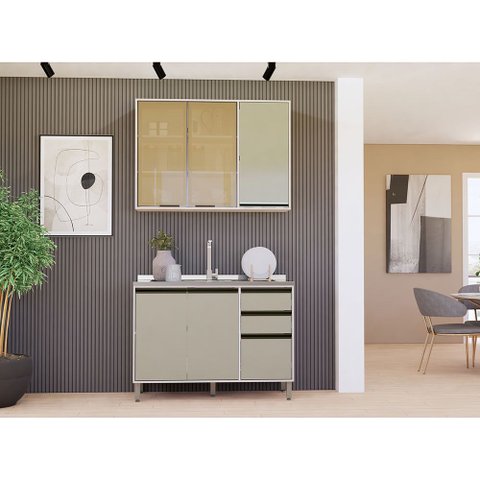 Cozinha Compacta 2 Peças sem Tampo Linea Luciane Móveis