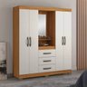 Guarda-roupa Notável Capelinha 5015 com 4 Portas de Bater 3 Gavetas e Espelho - Freijó Trend/off - 1