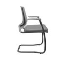 Ver imagem 3 de Cadeira de Escritório Fixa Aproximação Beezi Base Preta em S com Braços Assento e Encosto Grafite PL