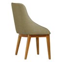 Ver imagem 4 de Kit 4 Cadeiras de Jantar Estofada Elisa Anatômica Linho Bege Base Madeira Maciça Mel