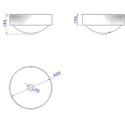 Cuba Sobrepor Redonda com Textura Diamante 40cm L.1050.ls.16 Branco Fosco - Deca - 2