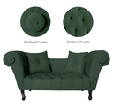 Ver imagem 4 de Sofá Recamier Recepção Decorativo 02 Lugares Londres Suede Verde - Incasa Decor