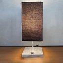 Ver imagem 1 de Abajur Luminaria de Mesa Quadrado e Interruptor Ref 49 Decoração Casa Sala Quarto Escritório Moveis