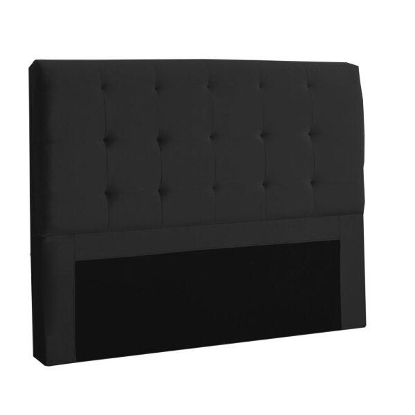 Cabeceira Mônica Casal 140cm - Suede Preto - FoxDecor - 1