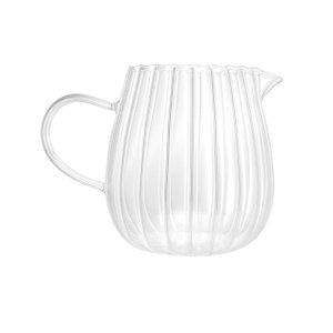 Leiteira de Vidro Fino Canelado Vai Ao Fogo 660ml Lyor