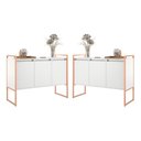 Ver imagem 1 de Buffet 3 Portas Rouxe Branco Cobre Conjunto 2 Unidades