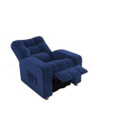 Poltrona Matrix Reclinável Azera - Veludo Azul marinho - 3 Poltrona Matrix Reclinável Azera - Veludo Azul marinho - 3