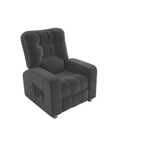 Poltrona Matrix Reclinável Azera - Veludo Chumbo